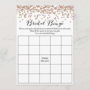 Invitation Fête de l'mariée Gold de Bingo Rose 5x7