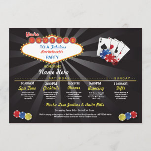 Invitation Fête de l'mariée Itinéraire Las Vegas LV Bachelore