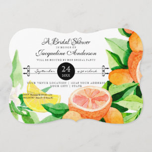 Invitation Fête de l'mariée Jardin extérieur rustique Lemon O