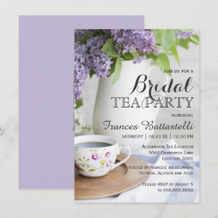 Invitation Fête de l'mariée Mariage Après-Midi Fleurs de thé 