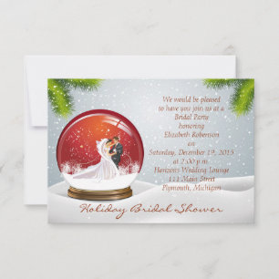 Invitation Fête de l'mariée Mariage de Noël