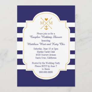 Invitation Fête de l'mariée Mariage des couples de monogramme
