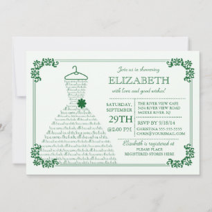 Invitation Fête de l'mariée Mariage moderne Emerald Green