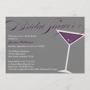 Invitation Fête de l'mariée Martini Violet