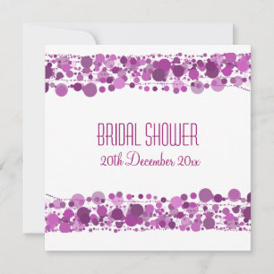 Invitation Fête de l'mariée moderne Dots violets