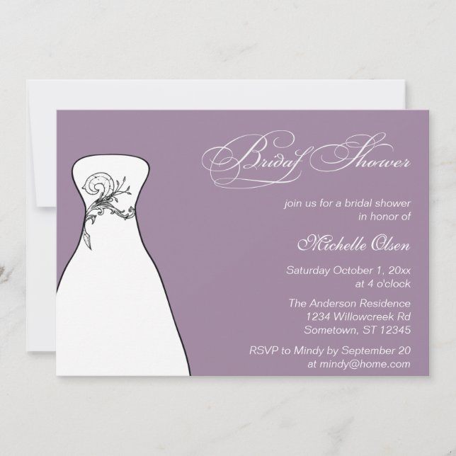 Invitation Fête de l'mariée officielle des Mariages de Lilac (Devant)