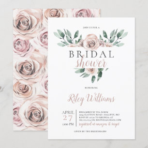 Invitation Fête de l'mariée Rose de Boho