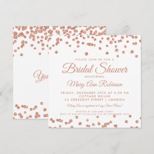 Invitation Fête de l'mariée Rose Gold Faux Parties scintillan