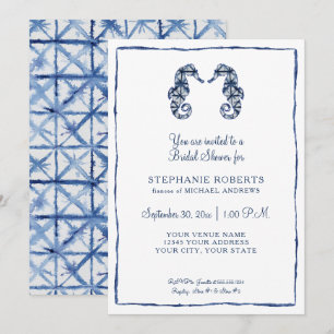 Invitation Fête de l'mariée Shibori Seahori Ocean Beach Shore