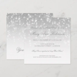 Invitation Fête de l'mariée Silver Bokeh