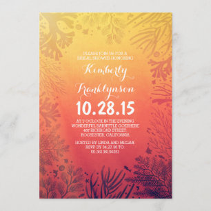 Invitation Fête de l'mariée sous-marine Ocean Sunset Beach