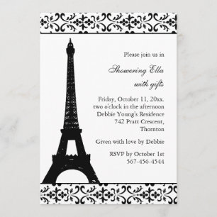 Invitation Fête de l'mariée Tres Paris (blanc)