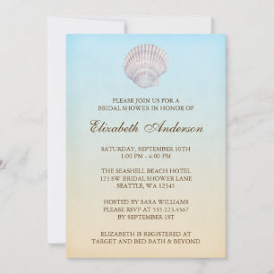 Invitation Fête de l'mariée Tropical Seashell Beach