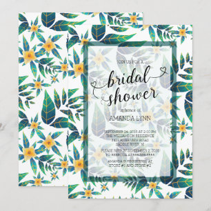 Invitation Fête de l'mariée tropicale Hibiscus Floral