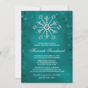 INVITATION FÊTE DE L'MARIÉE TURQUOISE SNOWFLAKE