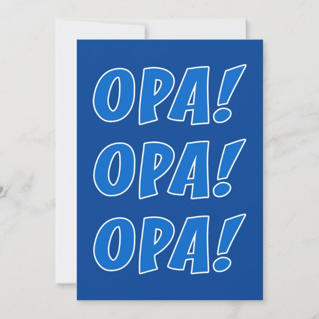 Invitation Fête de l'Opa Parti Grec Général (Devant)