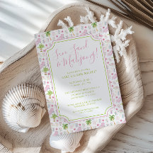 Fête de Mahjong à Palm Beach à l'aquarelle