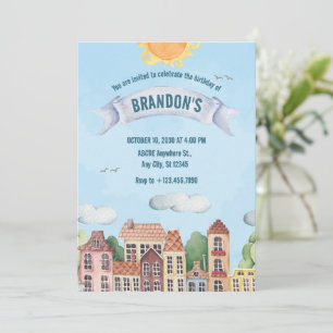 Invitation Fête de maison colorée