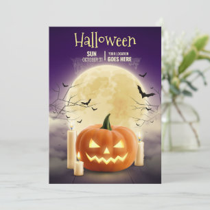 Invitation Fête de maison hantée Halloween éditable, Hallowee