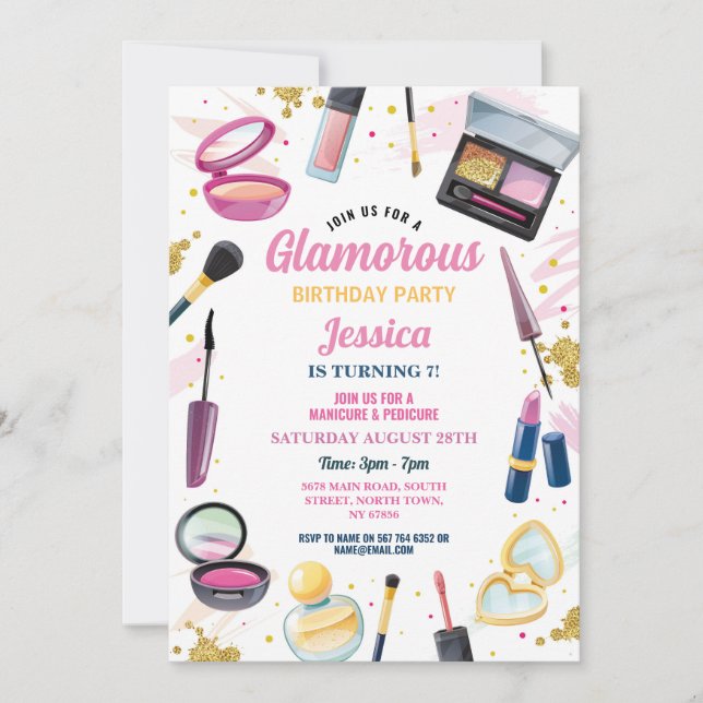 Invitation Fête de manucure de beauté d'anniversaire (Devant)