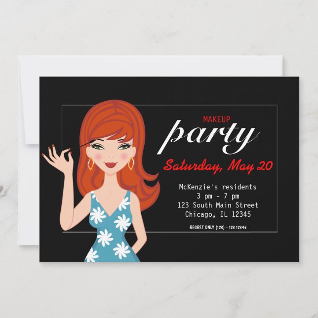 Invitation Fête de maquillage (Devant)