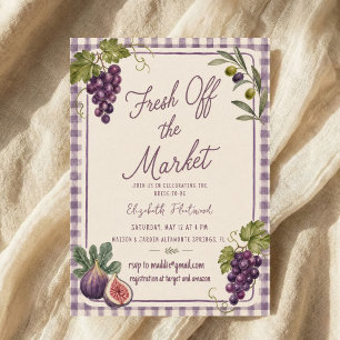 Invitation Fête de Marché aux Puces à l'aquarelle Raisins de
