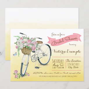 Invitation Fête de mariage à vélo Bicyclette vintage Aquarell