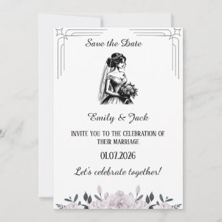 Invitation Fête de mariage amusante à la main moderne