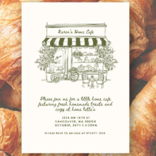 Invitation Fête de mariage / Anniversaire sur le thème du caf