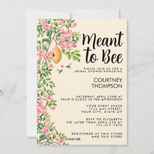 Invitation Fête de mariage aquarelle florale « Meant To Bee »