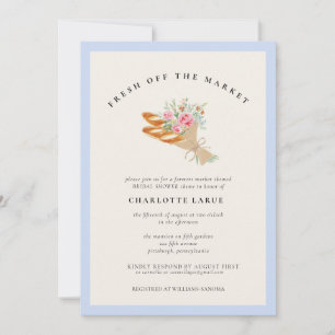 Invitation Fête de mariage aquarelle Frais du Marché 