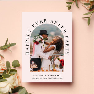 Invitation Fête de Mariage Arch Photo Rose Happily Ever After