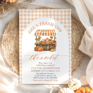Invitation Fête de mariage automnal avec citrouille fraîche d
