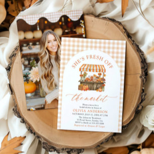 Invitation Fête de mariage automnal avec citrouille fraîche d