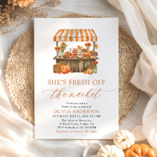 Invitation Fête de mariage automnale avec citrouille fraîche