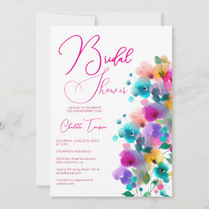 Invitation Fête de mariage aux fleurs colorées