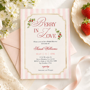 Invitation Fête de mariage aux fraises