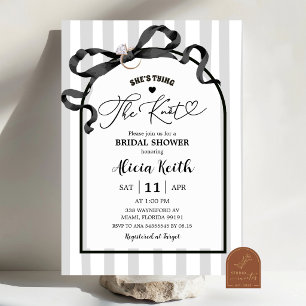 Invitation Fête de mariage avec des rayures noires et blanche