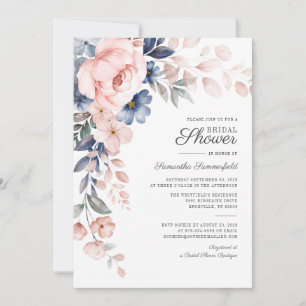 Invitation Fête de mariage avec fleurs roses aquarelle script
