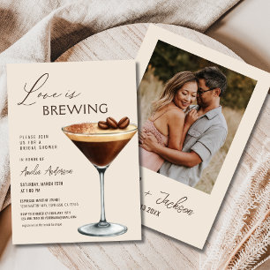 Invitation Fête de mariage avec Martini Espresso "L'amour est
