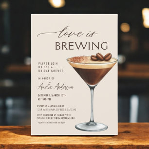 Invitation Fête de mariage avec Martini Espresso "L'amour est
