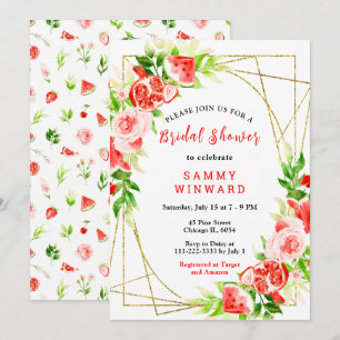 Invitation Fête de mariage avec pastèque et grenade