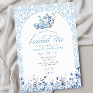 Invitation Fête de mariage avec thé Blue Willow Chinoiserie