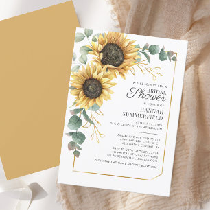 Invitation Fête de mariage avec tournesol floral eucalyptus é