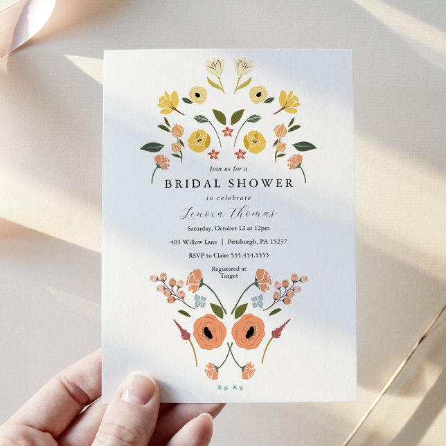 Invitation Fête de mariage bohème aux fleurs sauvages (Créateur téléchargé)
