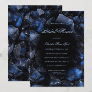Invitation Fête de mariage bohème bleu foncé de sorcière cris
