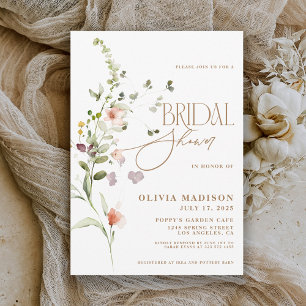 Invitation Fête de mariage bohème moderne avec jardin fleuri 