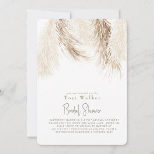 Invitation Fête de mariage bohème neutre blanc 