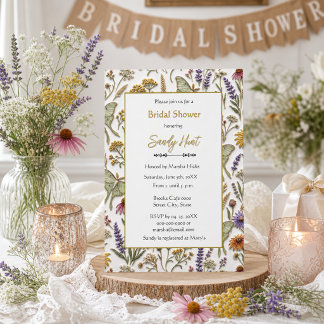 Invitation Fête de mariage botanique de papillon lune et fleu