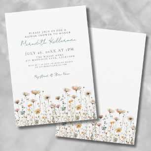 Invitation Fête de mariage botanique simple avec des fleurs s